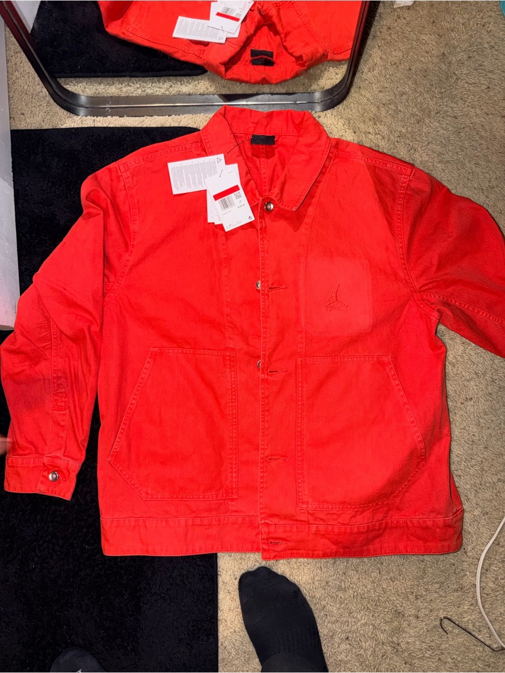 Jordan Men's Bright Red Lightweight Shirt Jacket